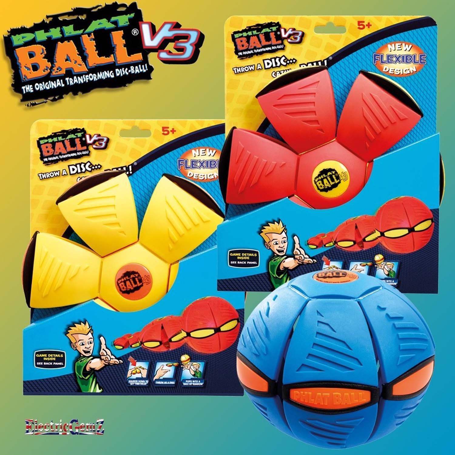 Phlat Ball - Flat Ball ! Magic Football Frisbee Throw a disc catch a ball