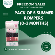 Summer Rompers- (0-3 Months) (Pack Of 5)