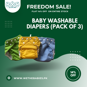 Washable Baby Diaper-Reusable Pocket Diaper (pack of three)