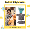 (PACK OF 4) Boys - Cotton Night Suits - Baby Nightwear Pakistan - Mix Designs