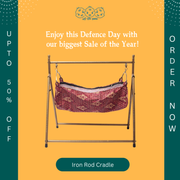 Iron Rod Cradle With Free Mosquito Net Jhooli