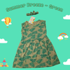 Green Leaves 2 PCs Sleeveless Casual Frock With Matching Hairband For Baby Girl-Cotton Stuff Summer Baby Frocks