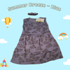 Blue Leaves Sleeveless Casual Frock With Matching Hairband  For Baby Girl-Cotton Stuff Summer Baby Frocks (1pcs)