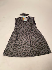 Black Sleeveless Casual Frock With Matching Hairband For Baby Girl-Cotton Stuff Summer Baby Frocks