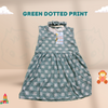 Green Dotted Print Sleeveless Casual Frock With Matching Hairband For Baby Girl - Cotton Stuff Summer Baby Frocks (1pcs)