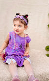 Purple Summer Vibe Sleeveless Casual Frock With Matching Hairband For Baby Girl-Cotton Stuff Summer Baby Frocks (1pcs)