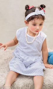 (Pack of 5) Trendy Summer Baby Frocks with Hairbands - Mix Designs