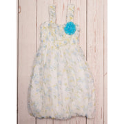 White (BY) Floral Sleeveless Fancy Frocks With Matching Hairband For Baby Girl-Smoke Baby Frocks