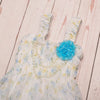 White (BY) Floral Sleeveless Fancy Frocks With Matching Hairband For Baby Girl-Smoke Baby Frocks