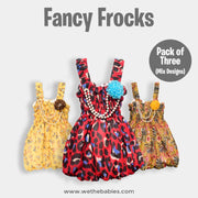 Fancy Frocks For Baby Girl-Mix Design Smoke Baby Frocks (Pack of 3)