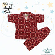 Check Style Cotton Night Suit For Kids