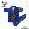 Blue Check Cotton Night Suit For Kids