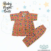 Orange Cotton Night Suit For Kids