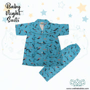 Star Print Cotton Night Suit For Kids