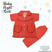 Red Dot Cotton Night Suit For Kids 