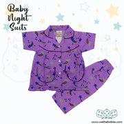 Star Print Cotton Night Suit For Kids